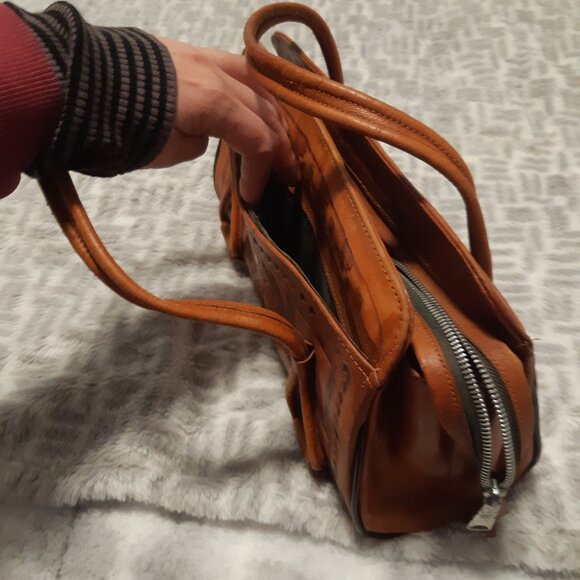 Retro Mexican satchel from the 70s-80s, unique, vintage, genuine leather, Aztec - Picture 9 of 15